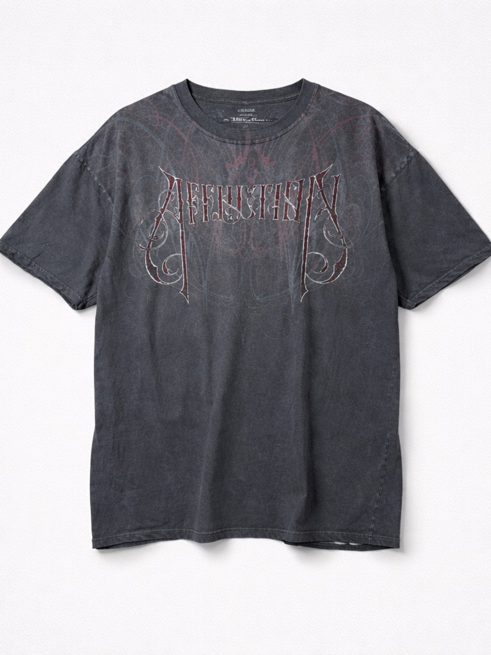 Affliction Charcoal and Red Graphic Tee